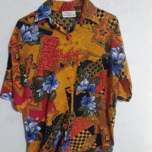 California Connection Women's Floral Button Down Shirt
